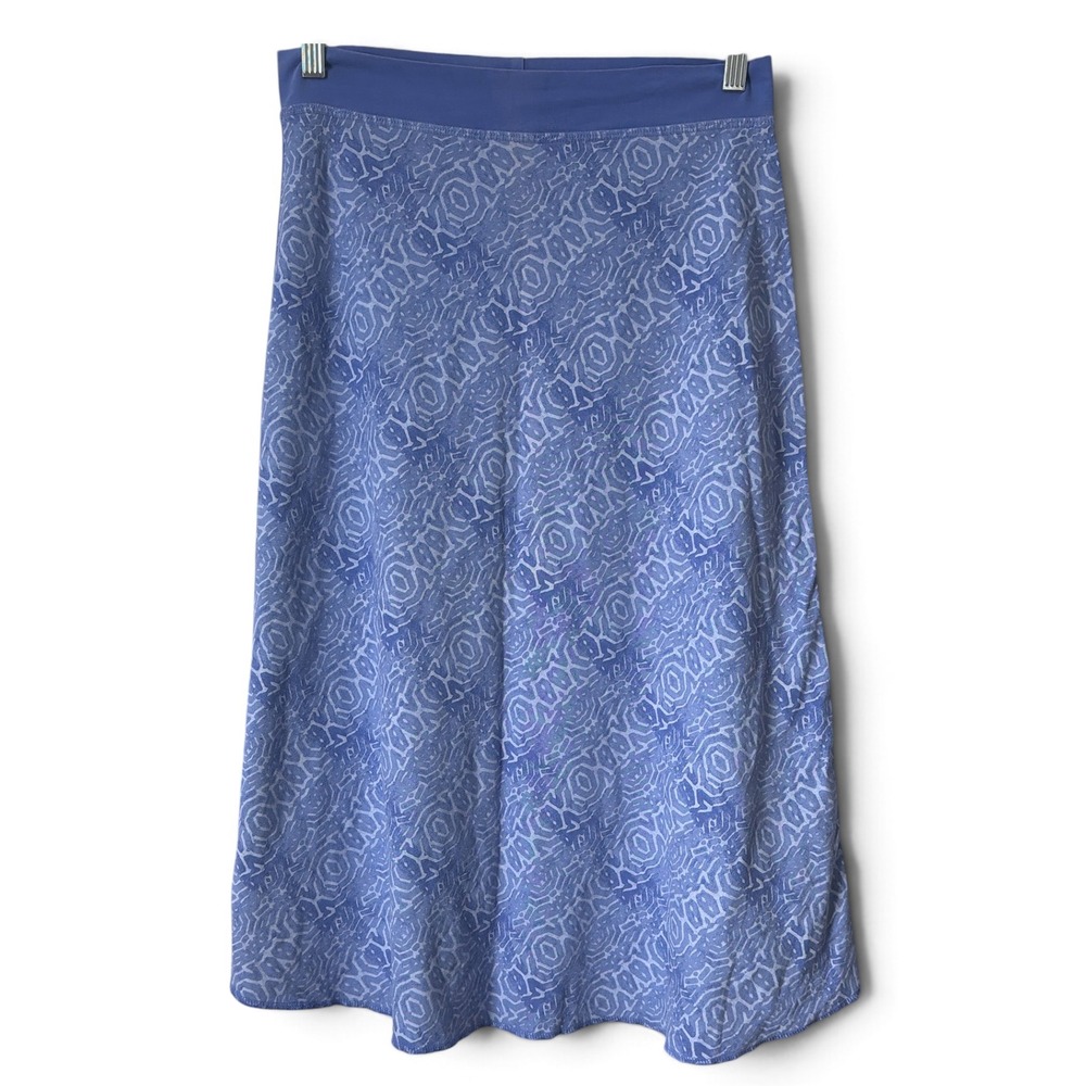 Fresh Produce Periwinkle Blue Geometric Print Cotton Midi Skirt Small- Waist 25